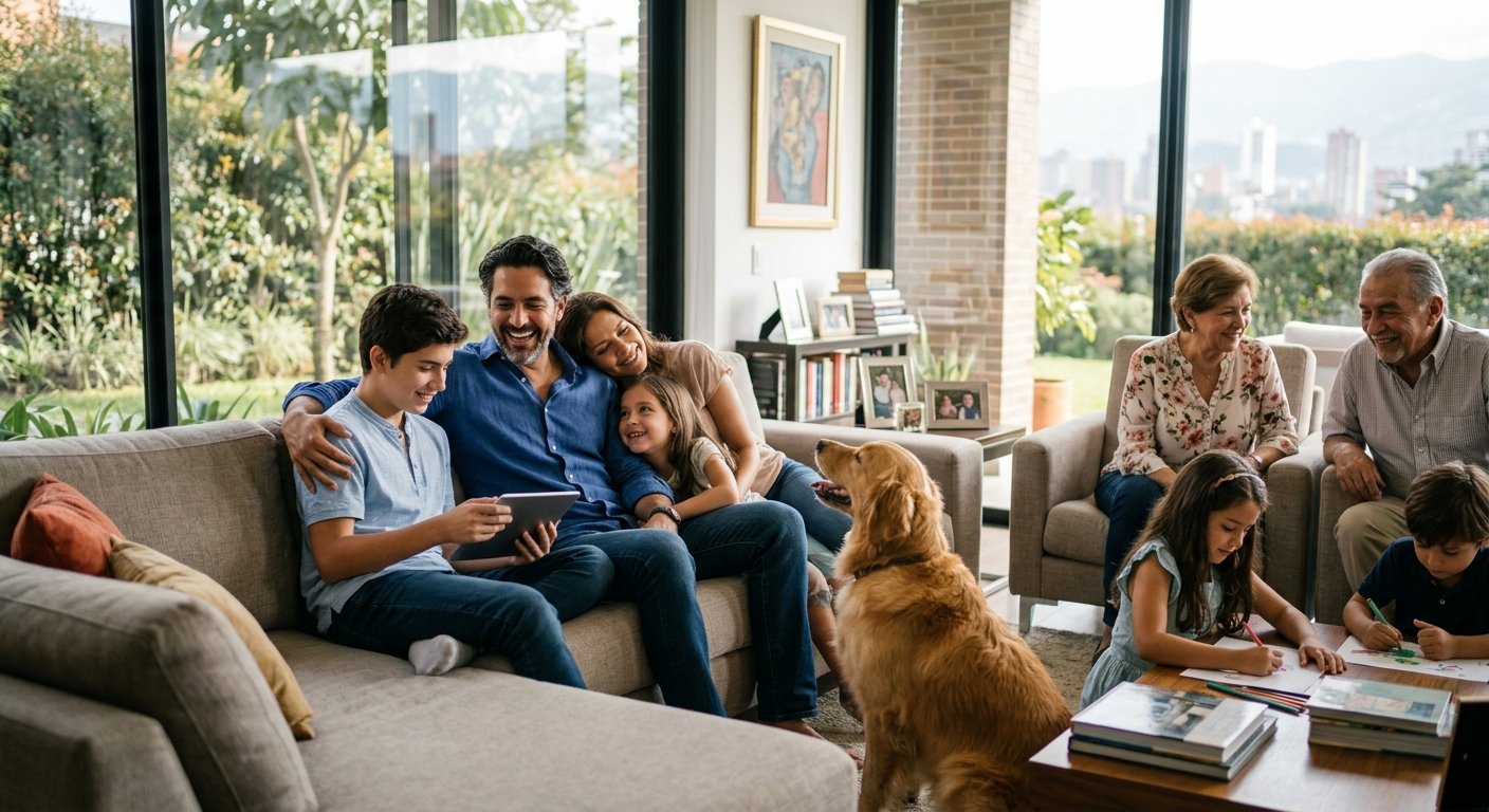 Business owner spending time with family