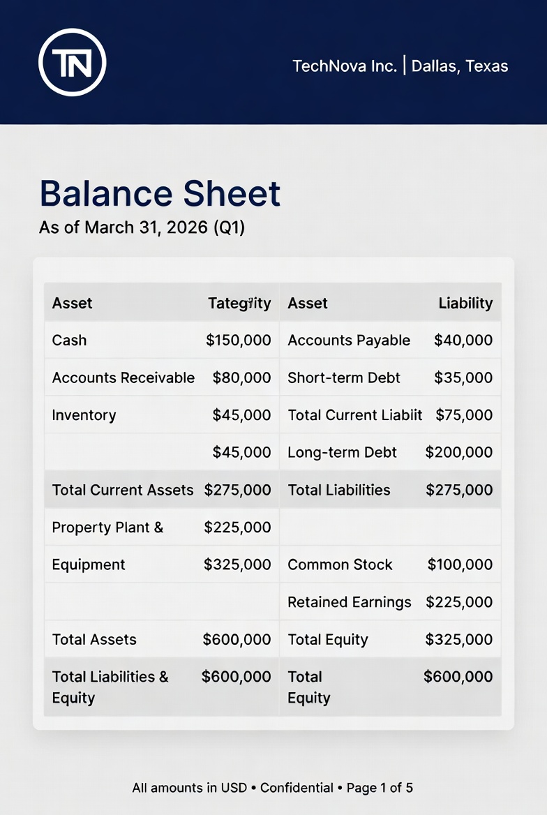 Profit and Loss Statement