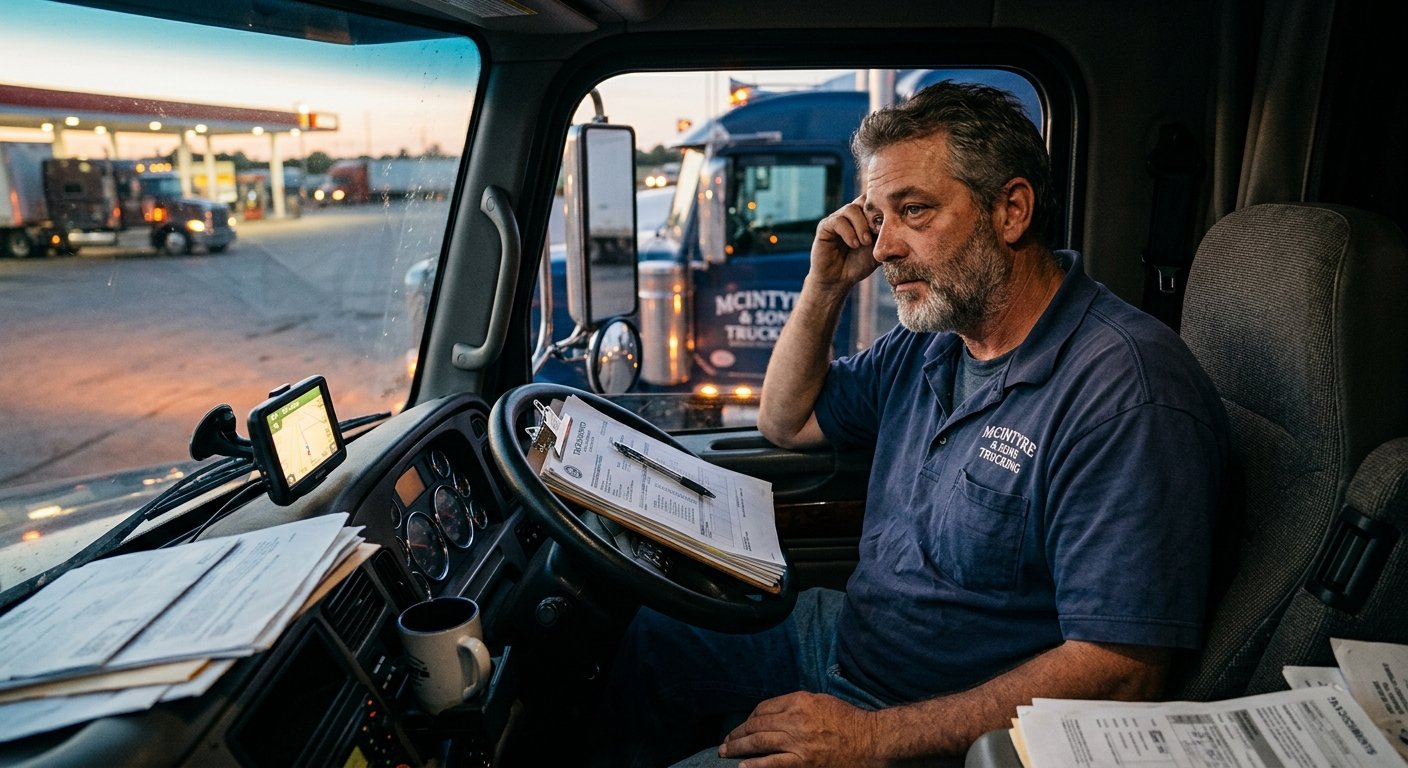 Business owner dealing with paperwork